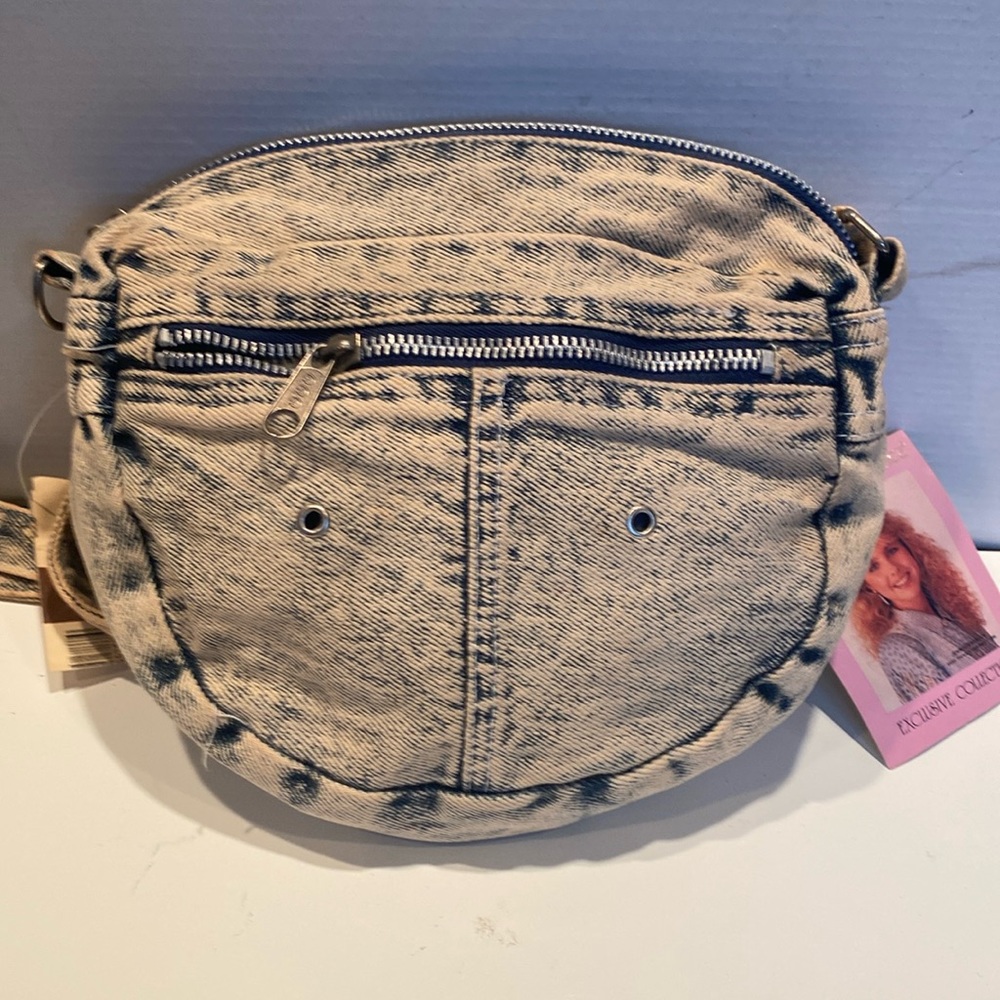 NWT & Vintage 1980/1990s Miss Teenage America Distressed Denim Teen Shoulder Bag